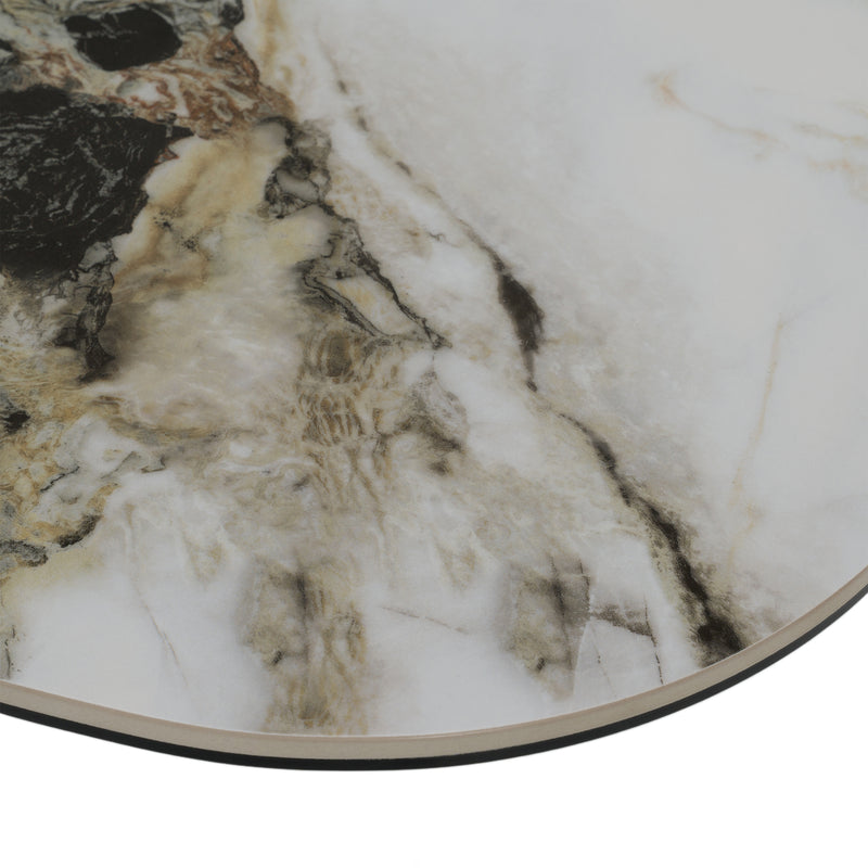 Vela - Modern Ceramic + Brass Dining Table — view 5