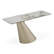 Vela - Modern Ceramic + Brass Console Table — view 2