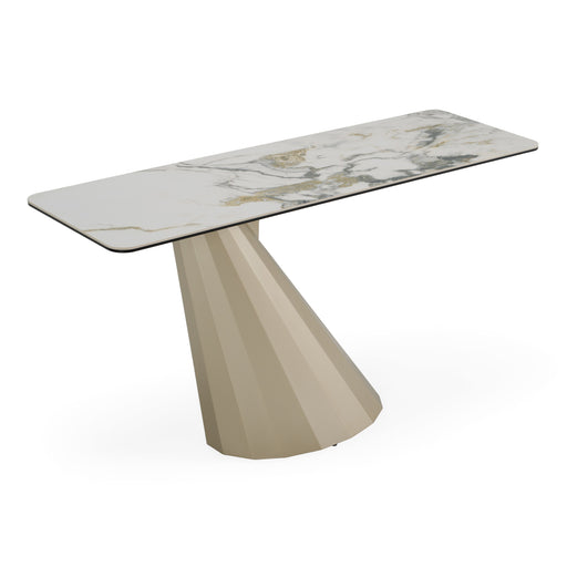 Vela - Modern Ceramic + Brass Console Table — view 2