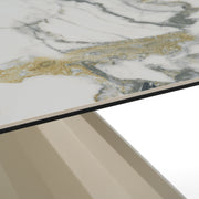 Vela - Modern Ceramic + Brass Console Table — view 5