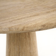 Velma - Modern Travertine Marble Round Dinette Table — view 5