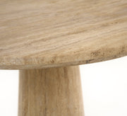 Velma - Modern Travertine Marble Round Dinette Table — view 2