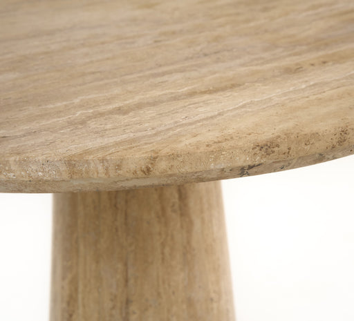 Velma - Modern Travertine Marble Round Dinette Table — view 2