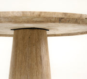 Velma - Modern Travertine Marble Round Dinette Table — view 3