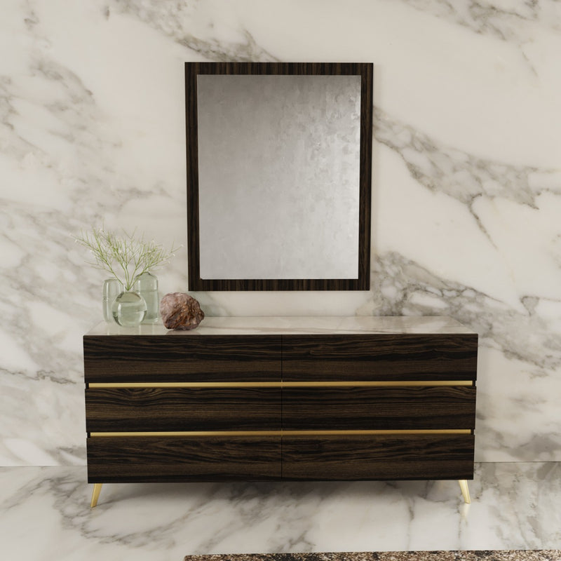Velondra - Modern Eucalypto + Marble Dresser — view 2