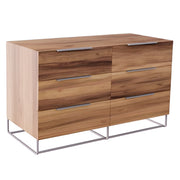 Bergeron + Lorenzo - Contemporary Cream Fabric + Light Oak 4-Piece Bedroom Set — view 3