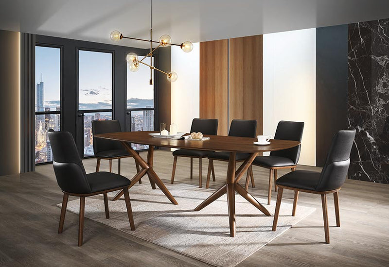 Utah - Modern Walnut Rectangular Dining Table — view 2