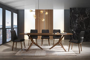 Utah - Modern Walnut and Brown Eco-Leather Dining Chair- Set of 2 — view 2