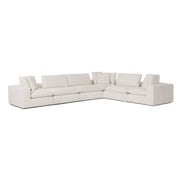 Vicki - Modern Off-White Fabric Modular Armless Seat — view 3