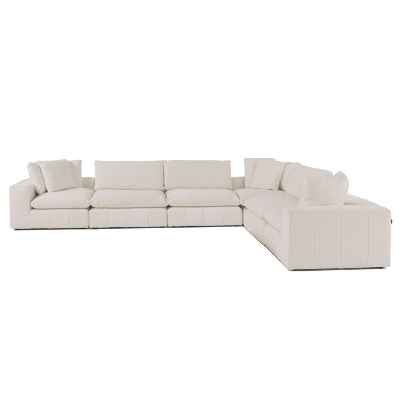 Vicki - Modern Off-White Fabric Modular Armless Seat — view 4