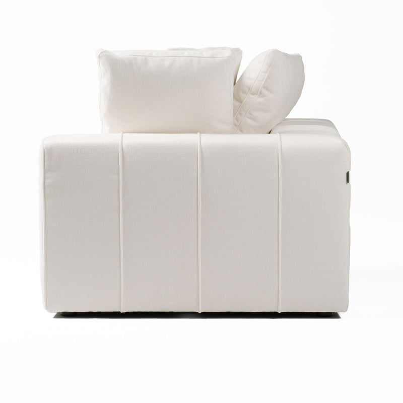 Vicki - Modern Off-White Fabric Modular Corner Seat — view 2