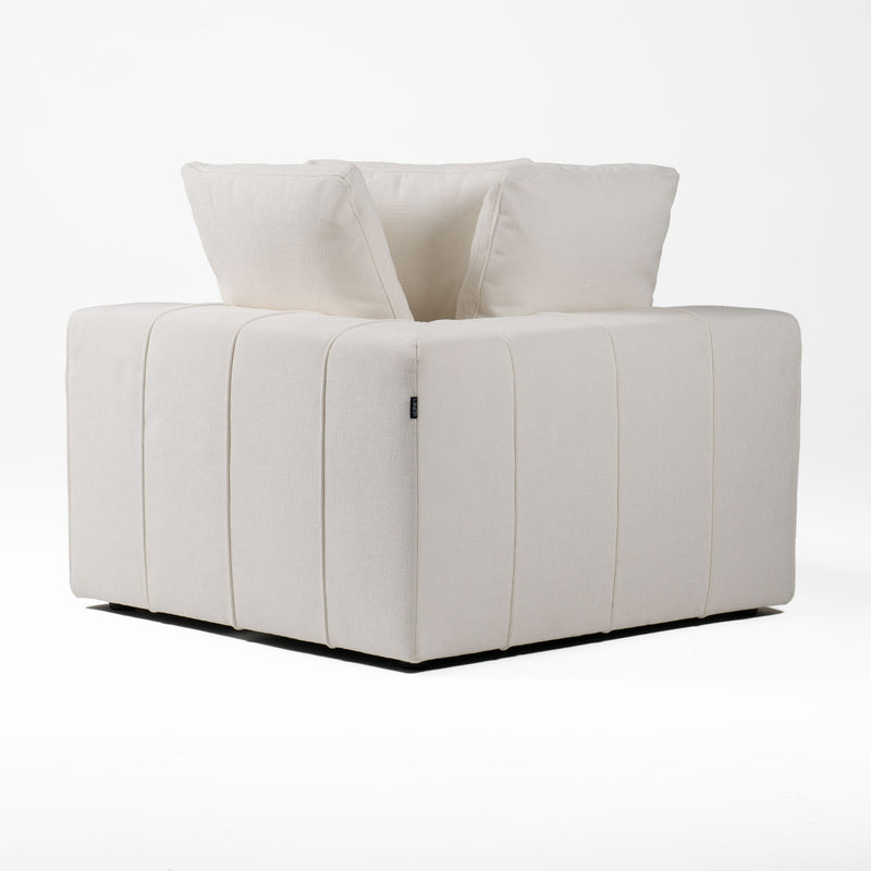 Vicki - Modern Off-White Fabric Modular Corner Seat — view 3