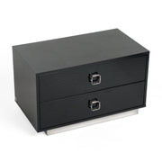 Victoria Modern Black Crocodile Nightstand — view 2