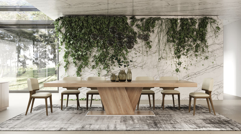 Victoria - Italian Modern Walnut Caracalla Extendable Dining Table — view 2