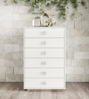 Victoria Modern White Crocodile Lacquer 6-Drawer Chest — view 2