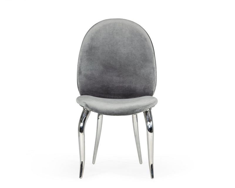 Vince - Glam Grey Velvet Dining Chair Set of 2 — view 2