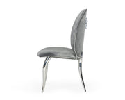 Vince - Glam Grey Velvet Dining Chair Set of 2 — view 3