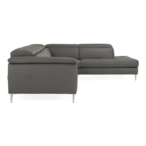 Viola - Italian Contemporary Blue-Grey Leather Right Facing Sectional Sofa — view 2