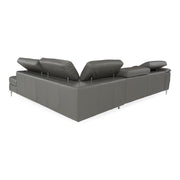 Viola - Italian Contemporary Blue-Grey Leather Right Facing Sectional Sofa — view 3