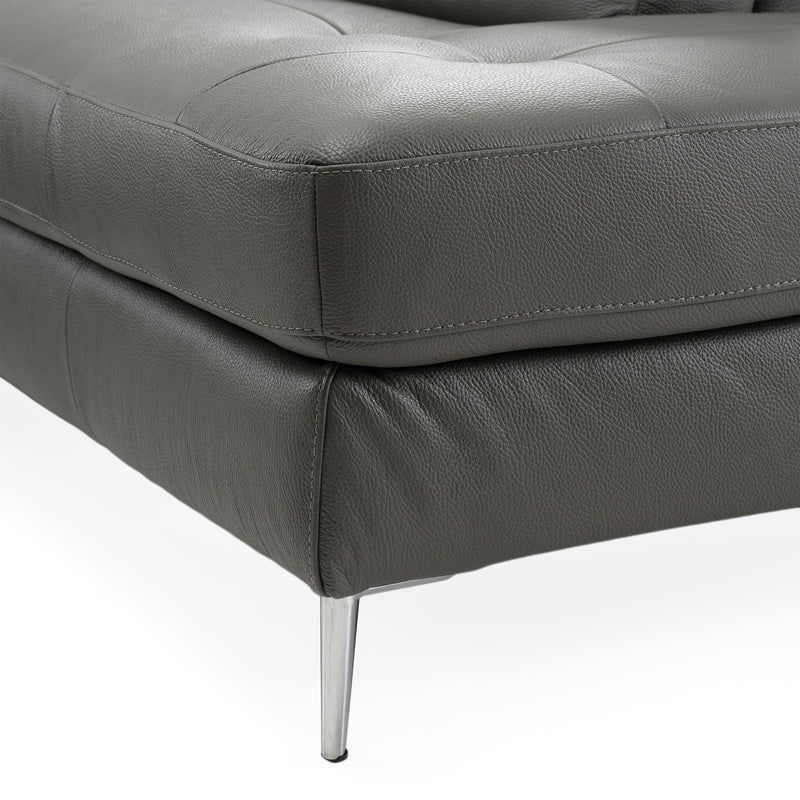 Viola - Italian Contemporary Blue-Grey Leather Right Facing Sectional Sofa — view 5