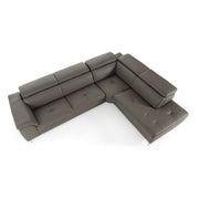 Viola - Italian Contemporary Grey Leather Right Facing Sectional Sofa — view 2