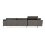 Viola - Italian Contemporary Grey Leather Left Facing Sectional Sofa — view 3
