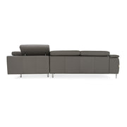 Viola - Italian Contemporary Grey Leather Right Facing Sectional Sofa — view 3