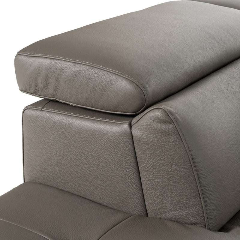 Viola - Italian Contemporary Grey Leather Left Facing Sectional Sofa — view 5