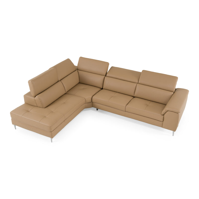 Viola - Italian Contemporary Deserto Leather Left Facing Sectional Sofa — view 4