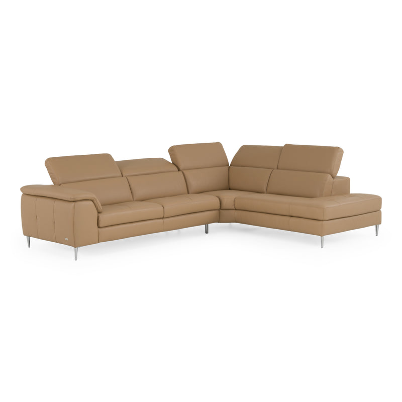 Viola - Italian Contemporary Deserto Leather Right Facing Sectional Sofa — view 3