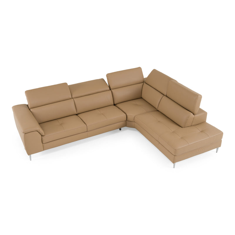 Viola - Italian Contemporary Deserto Leather Right Facing Sectional Sofa — view 4