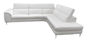 Viola - Italian Contemporary Grey Leather Right Facing Sectional Sofa