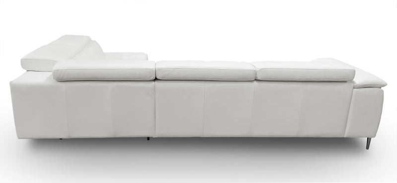 Viola - Italian Contemporary Grey Leather Right Facing Sectional Sofa — view 3