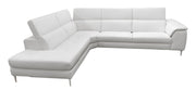 Viola - Italian Contemporary Grey Leather Left Facing Sectional Sofa