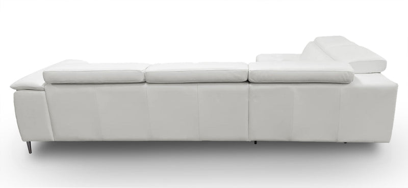 Viola - Italian Contemporary Grey Leather Left Facing Sectional Sofa — view 3