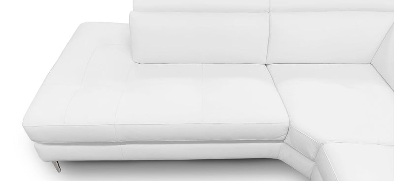 Viola - Italian Contemporary White Leather Left Facing Sectional Sofa — view 2
