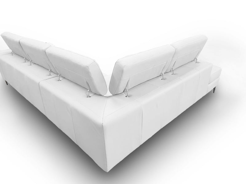 Viola - Italian Contemporary White Leather Left Facing Sectional Sofa — view 3