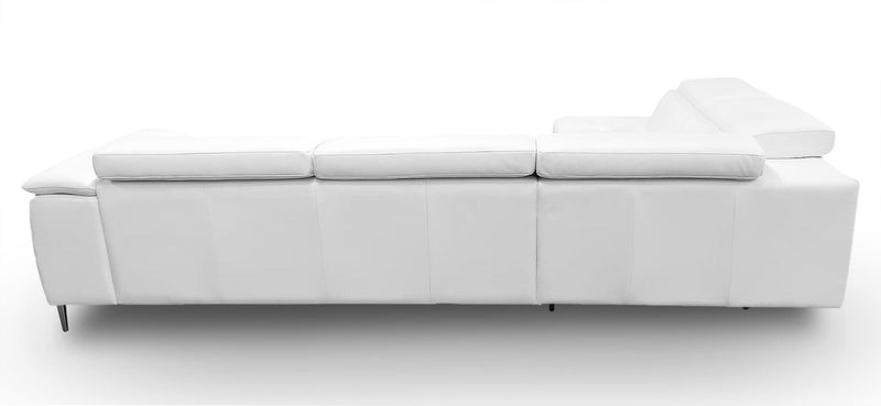 Viola - Italian Contemporary White Leather Left Facing Sectional Sofa — view 4