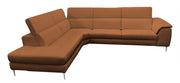 Viola - Italian Contemporary Cognac Leather Left Facing Sectional Sofa — view 2