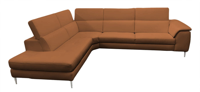 Viola - Italian Contemporary Cognac Leather Left Facing Sectional Sofa — view 2