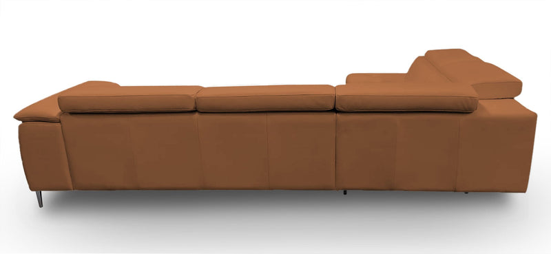 Viola - Italian Contemporary Cognac Leather Left Facing Sectional Sofa — view 4