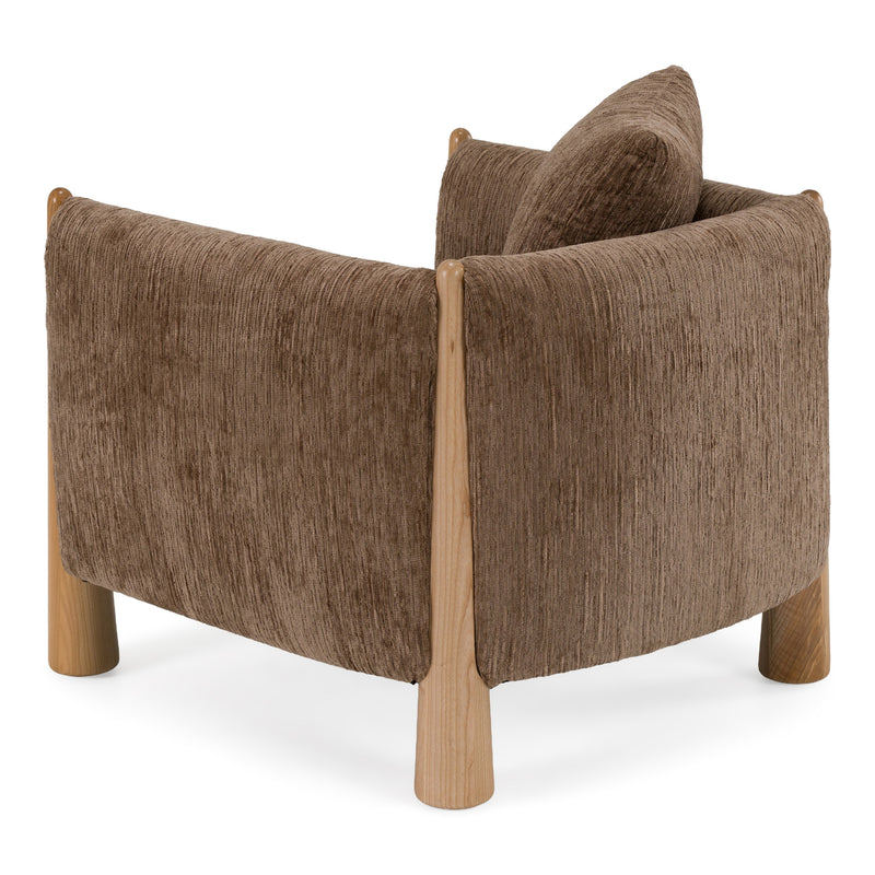 Voight - Contemporary Brown Fabric Accent Chair — view 3