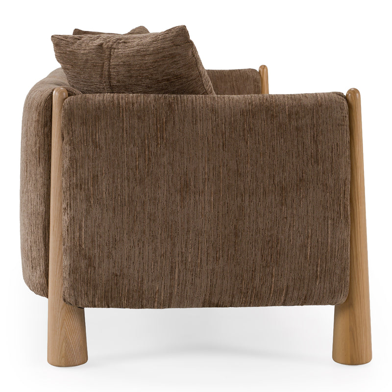 Voight - Contemporary Brown Fabric Sofa — view 2