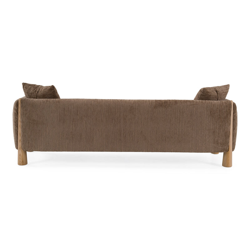 Voight - Contemporary Brown Fabric Sofa — view 4