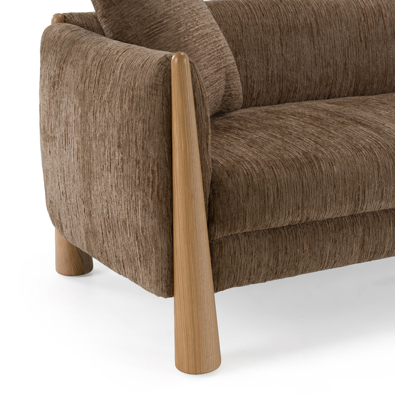 Voight - Contemporary Brown Fabric Sofa — view 5