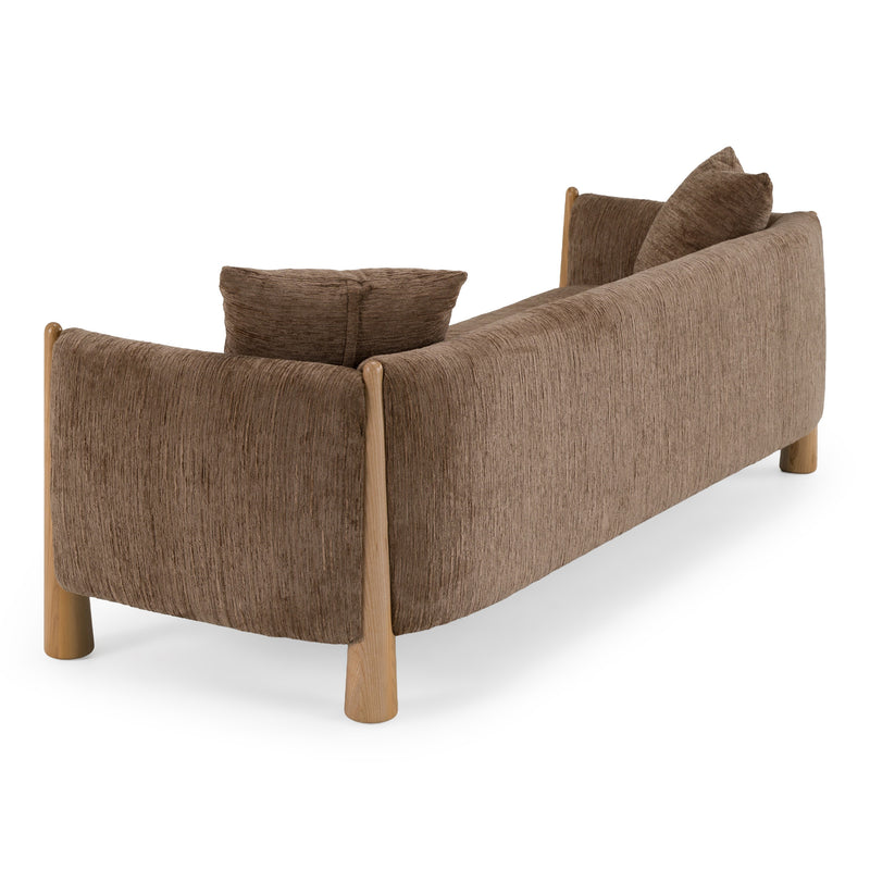 Voight - Contemporary Brown Fabric Sofa — view 3