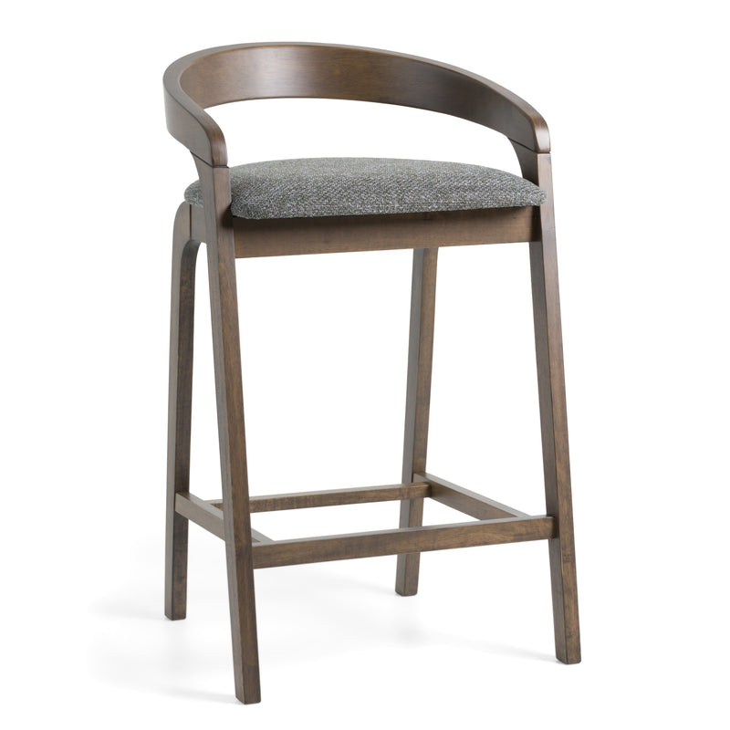 Vougler - Modern Grey Fabric + Wenge Counter Chair (Set of 2) — view 2