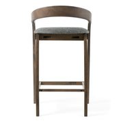 Vougler - Modern Grey Fabric + Wenge Counter Chair (Set of 2) — view 4