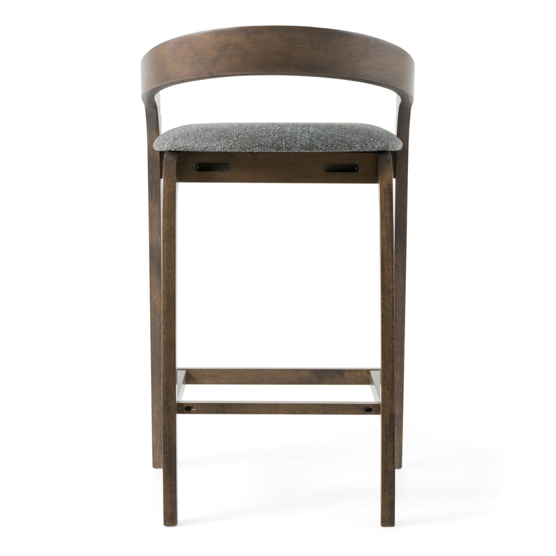 Vougler - Modern Grey Fabric + Wenge Counter Chair (Set of 2) — view 4
