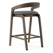 Vougler - Modern Grey Fabric + Wenge Counter Chair (Set of 2) — view 5